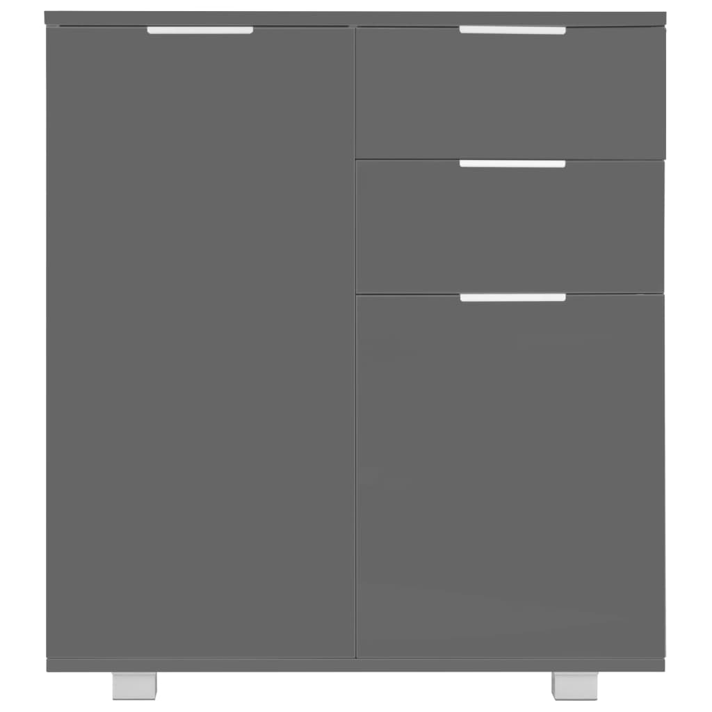 Dressoir 71x35x80 cm spaanplaat hoogglans grijs is nu te koop bij PeponiXL, paradijselijk wonen!