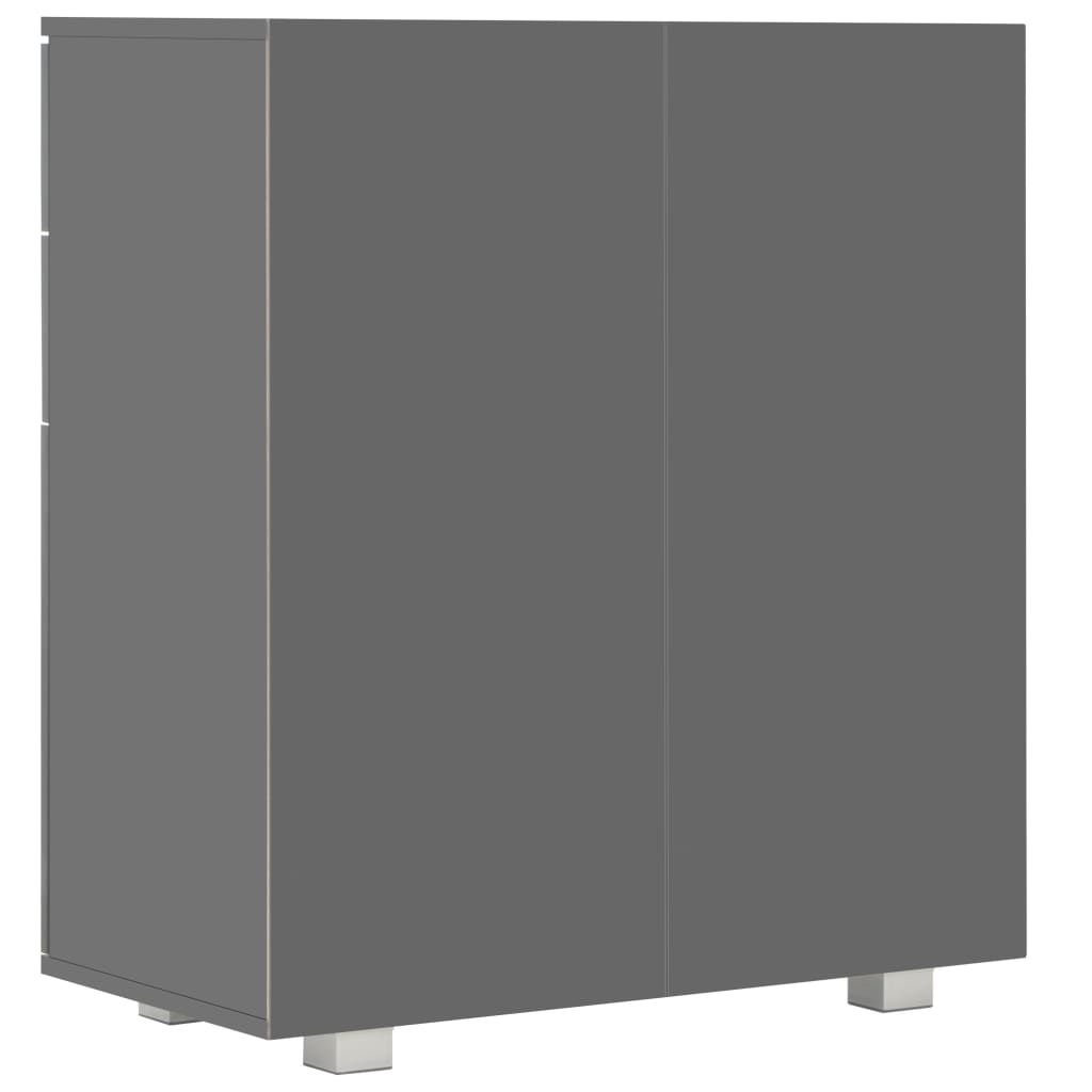 Dressoir 71x35x80 cm spaanplaat hoogglans grijs is nu te koop bij PeponiXL, paradijselijk wonen!