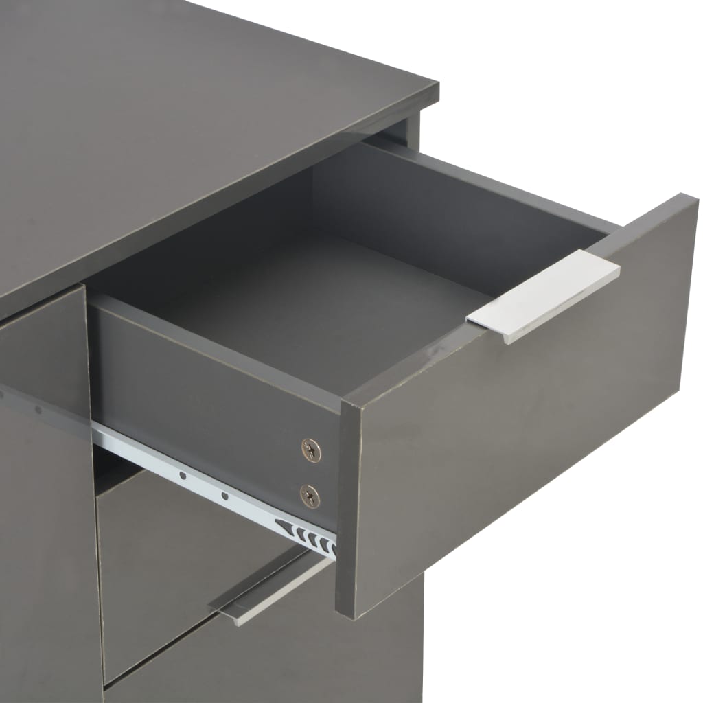 Dressoir 71x35x80 cm spaanplaat hoogglans grijs is nu te koop bij PeponiXL, paradijselijk wonen!