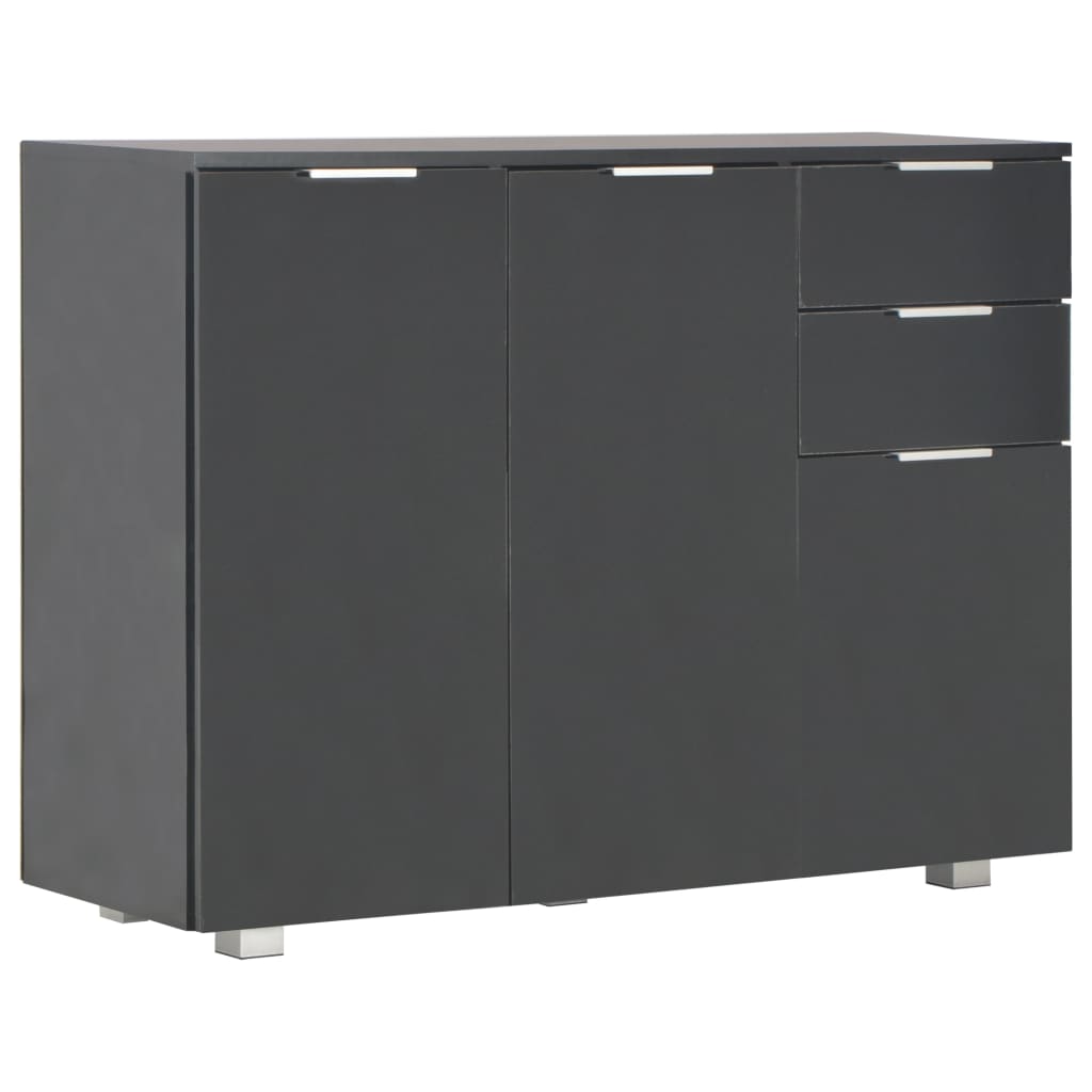 Dressoir 107x35x80,5 cm hoogglans zwart is nu te koop bij PeponiXL, paradijselijk wonen!