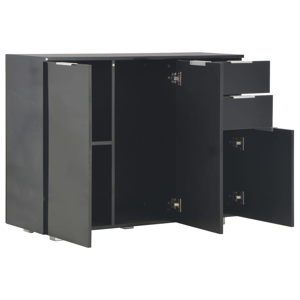 Dressoir 107x35x80,5 cm hoogglans zwart is nu te koop bij PeponiXL, paradijselijk wonen!