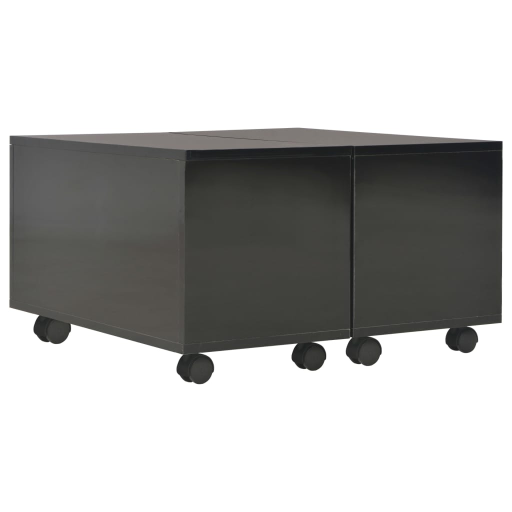 Salontafel 60x60x35 cm bewerkt hout hoogglans zwart is nu te koop bij PeponiXL, paradijselijk wonen!