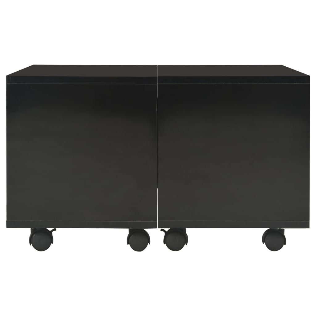 Salontafel 60x60x35 cm bewerkt hout hoogglans zwart is nu te koop bij PeponiXL, paradijselijk wonen!