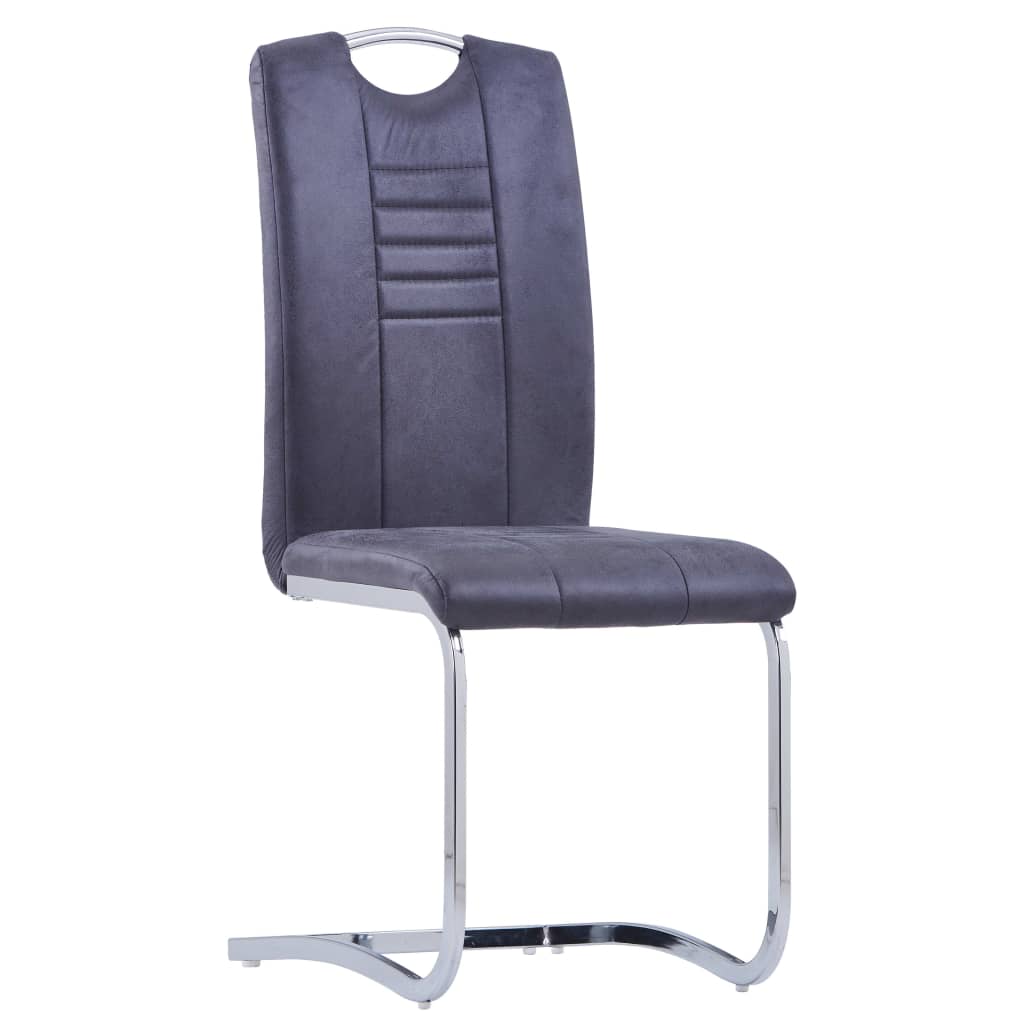Eetkamerstoelen 2 st kunstsuède grijs is nu te koop bij PeponiXL, paradijselijk wonen!