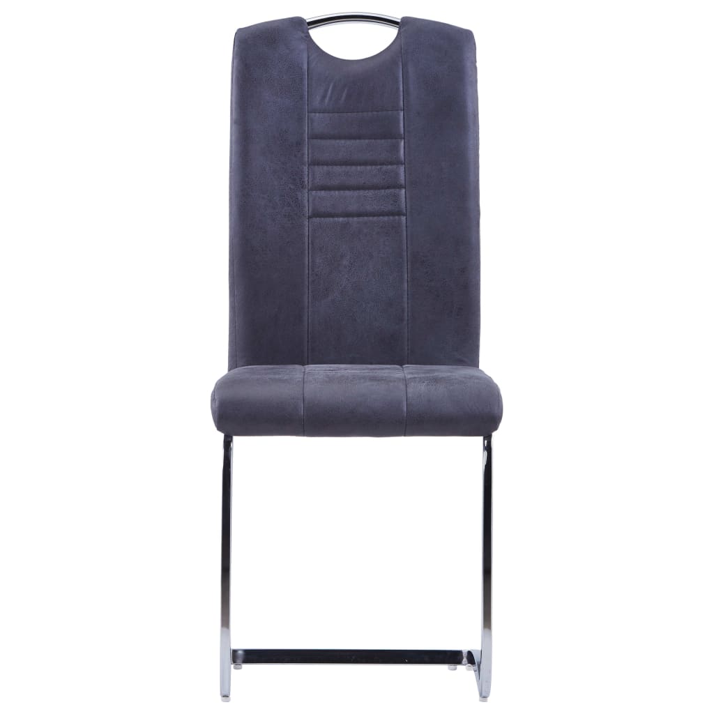 Eetkamerstoelen 2 st kunstsuède grijs is nu te koop bij PeponiXL, paradijselijk wonen!