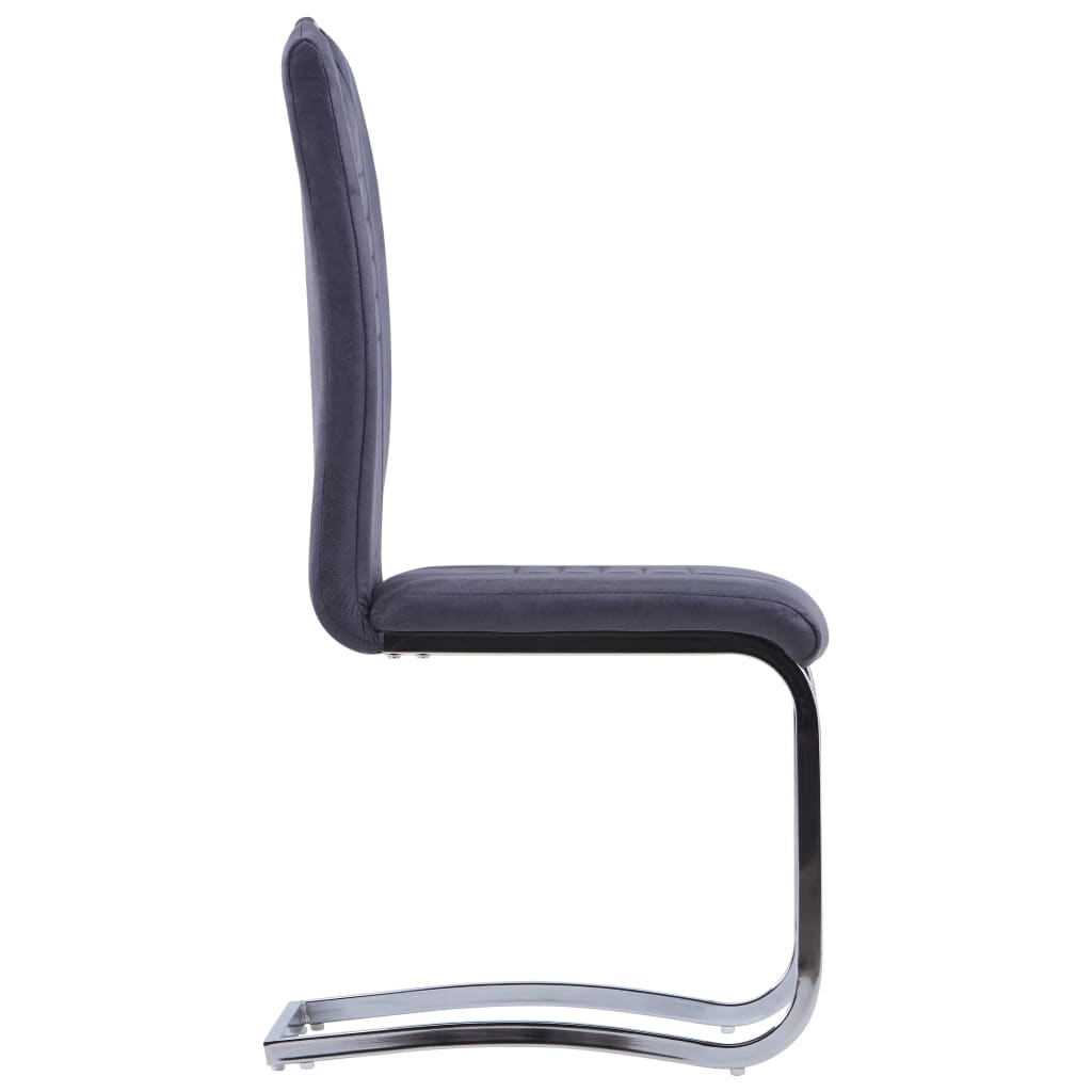 Eetkamerstoelen 2 st kunstsuède grijs is nu te koop bij PeponiXL, paradijselijk wonen!