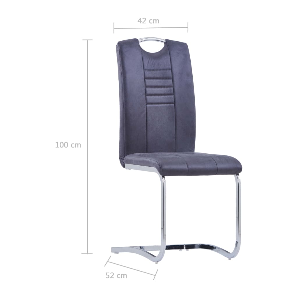 Eetkamerstoelen 2 st kunstsuède grijs is nu te koop bij PeponiXL, paradijselijk wonen!