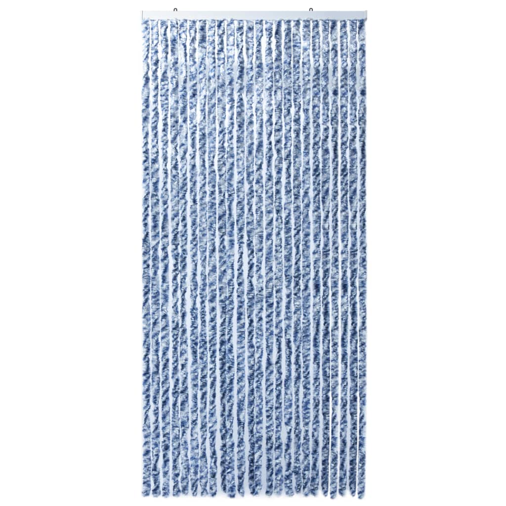 Vliegengordijn 100x220 cm chenille blauw, wit en zilver is nu te koop bij PeponiXL, paradijselijk wonen!
