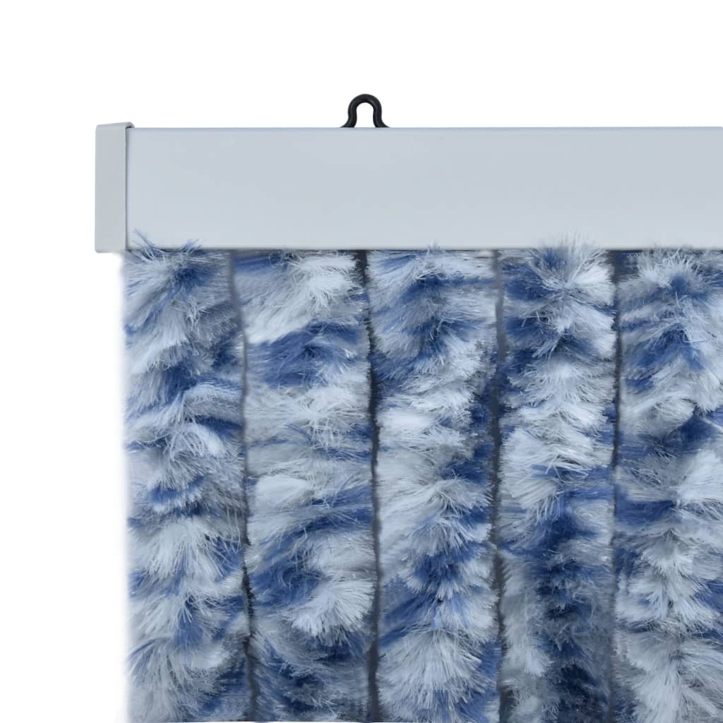 Vliegengordijn 100x220 cm chenille blauw, wit en zilver is nu te koop bij PeponiXL, paradijselijk wonen!