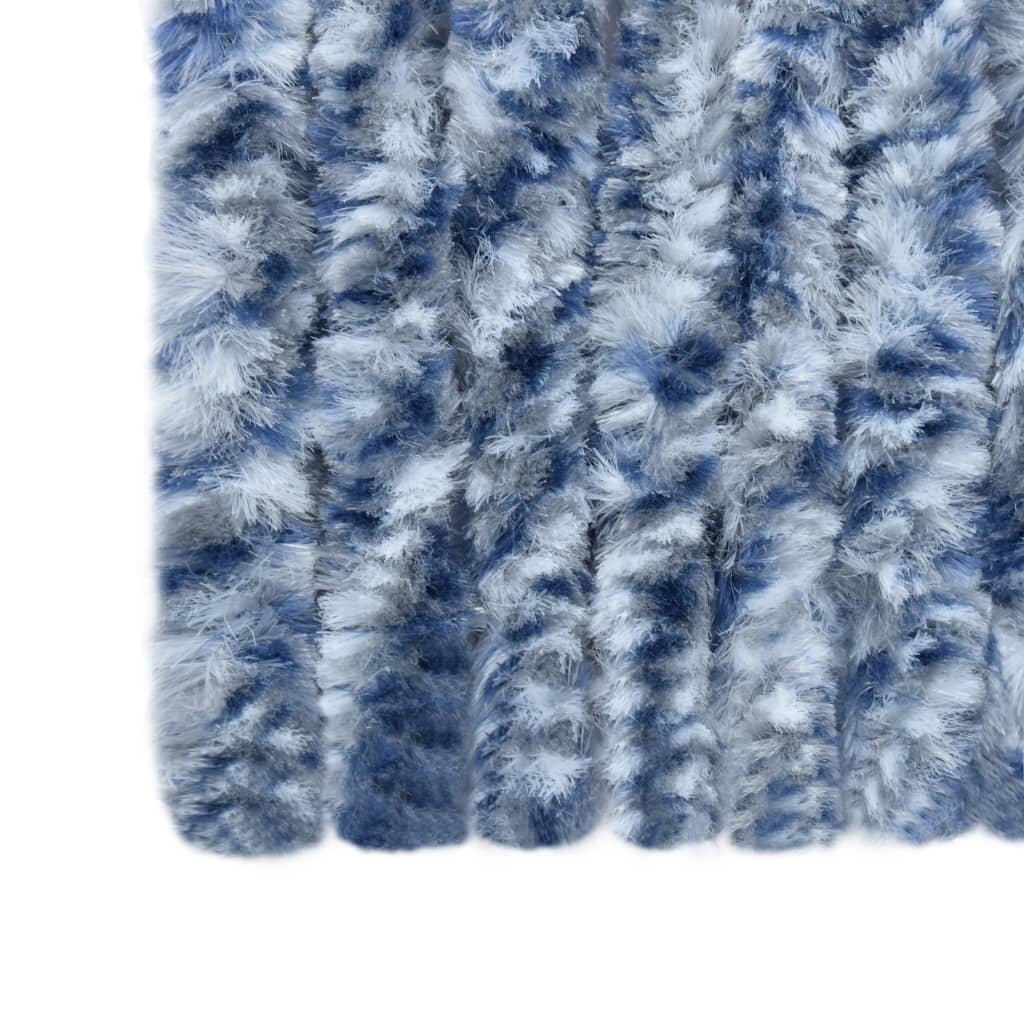 Vliegengordijn 100x220 cm chenille blauw, wit en zilver is nu te koop bij PeponiXL, paradijselijk wonen!
