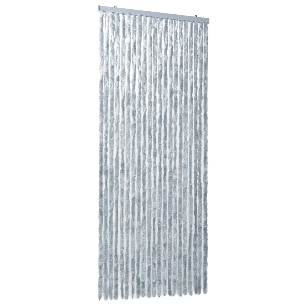 Vliegengordijn 90x220 cm chenille wit en grijs is nu te koop bij PeponiXL, paradijselijk wonen!