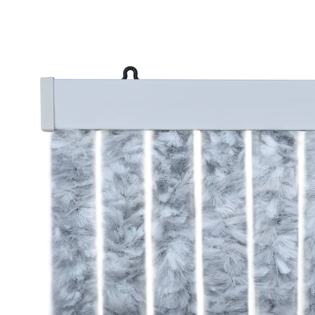 Vliegengordijn 90x220 cm chenille wit en grijs is nu te koop bij PeponiXL, paradijselijk wonen!