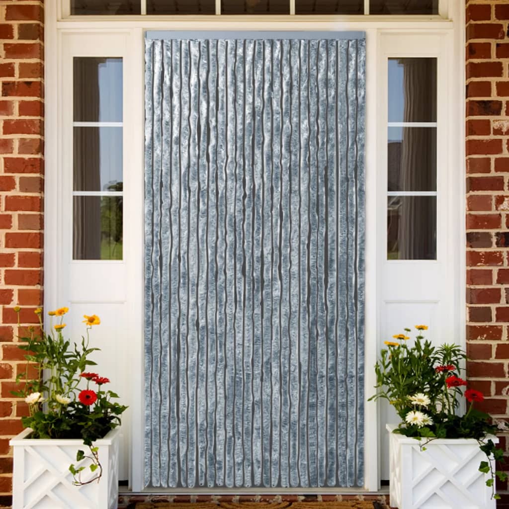 Vliegengordijn 90x220 cm chenille wit en grijs is nu te koop bij PeponiXL, paradijselijk wonen!