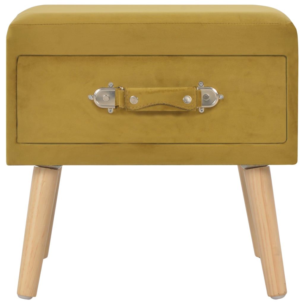 Nachtkastjes 2 st 40x35x40 cm fluweel mosterdkleurig is nu te koop bij PeponiXL, paradijselijk wonen!