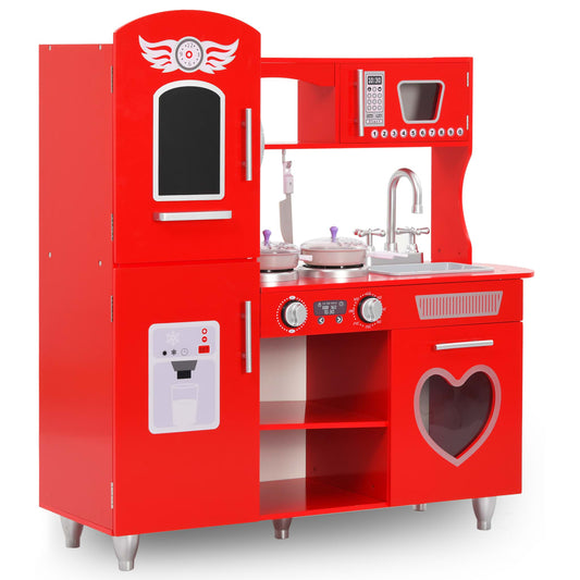 Kinderspeelkeuken 84x31x89 cm MDF rood is nu te koop bij PeponiXL, paradijselijk wonen!