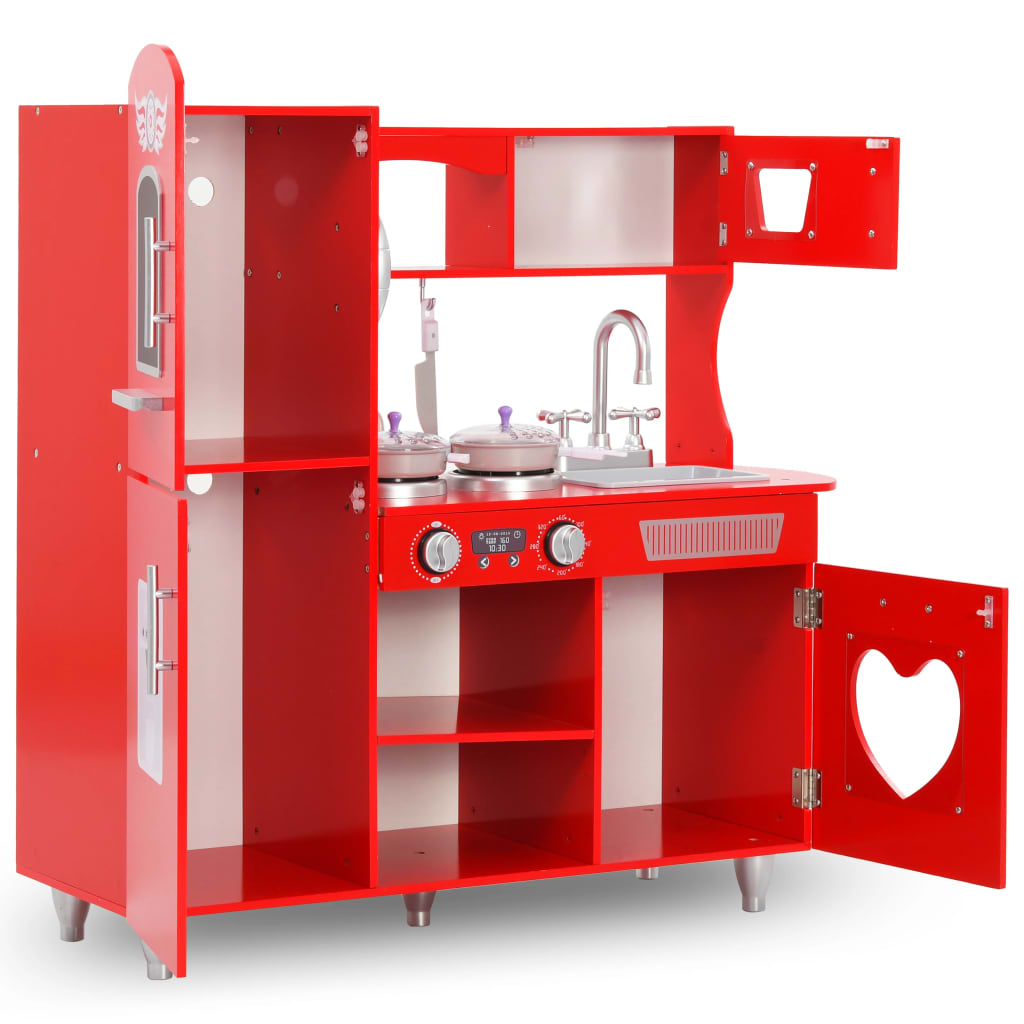 Kinderspeelkeuken 84x31x89 cm MDF rood is nu te koop bij PeponiXL, paradijselijk wonen!