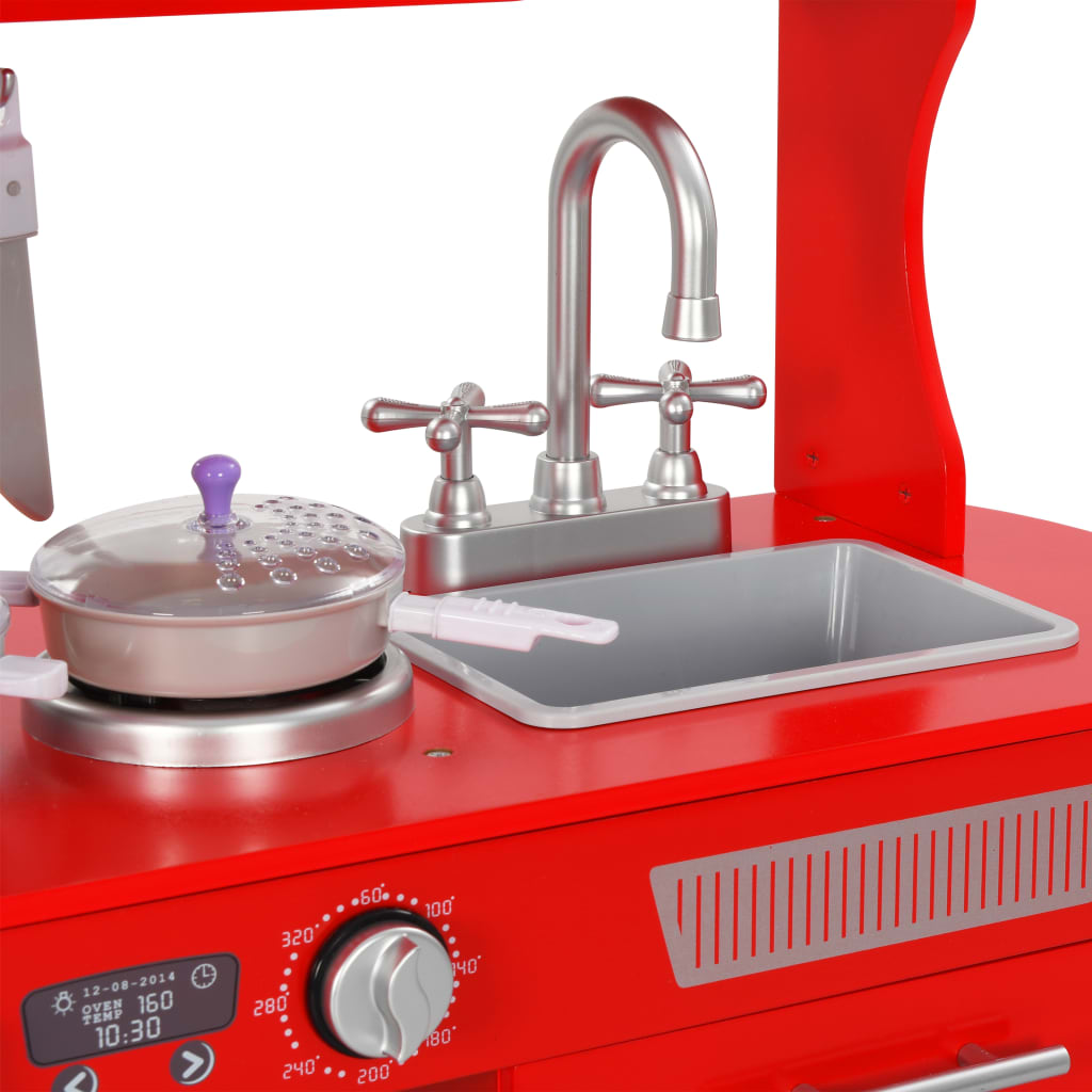 Kinderspeelkeuken 84x31x89 cm MDF rood is nu te koop bij PeponiXL, paradijselijk wonen!