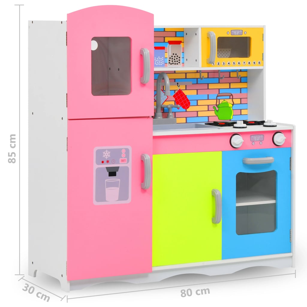 Kinderspeelkeuken 80x30x85 cm MDF meerkleurig is nu te koop bij PeponiXL, paradijselijk wonen!