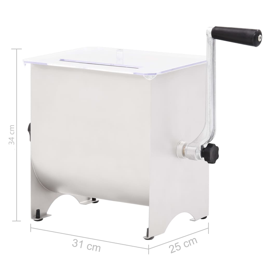 Vleesmixer met deksel handmatig roestvrij staal zilverkleurig is nu te koop bij PeponiXL, paradijselijk wonen!