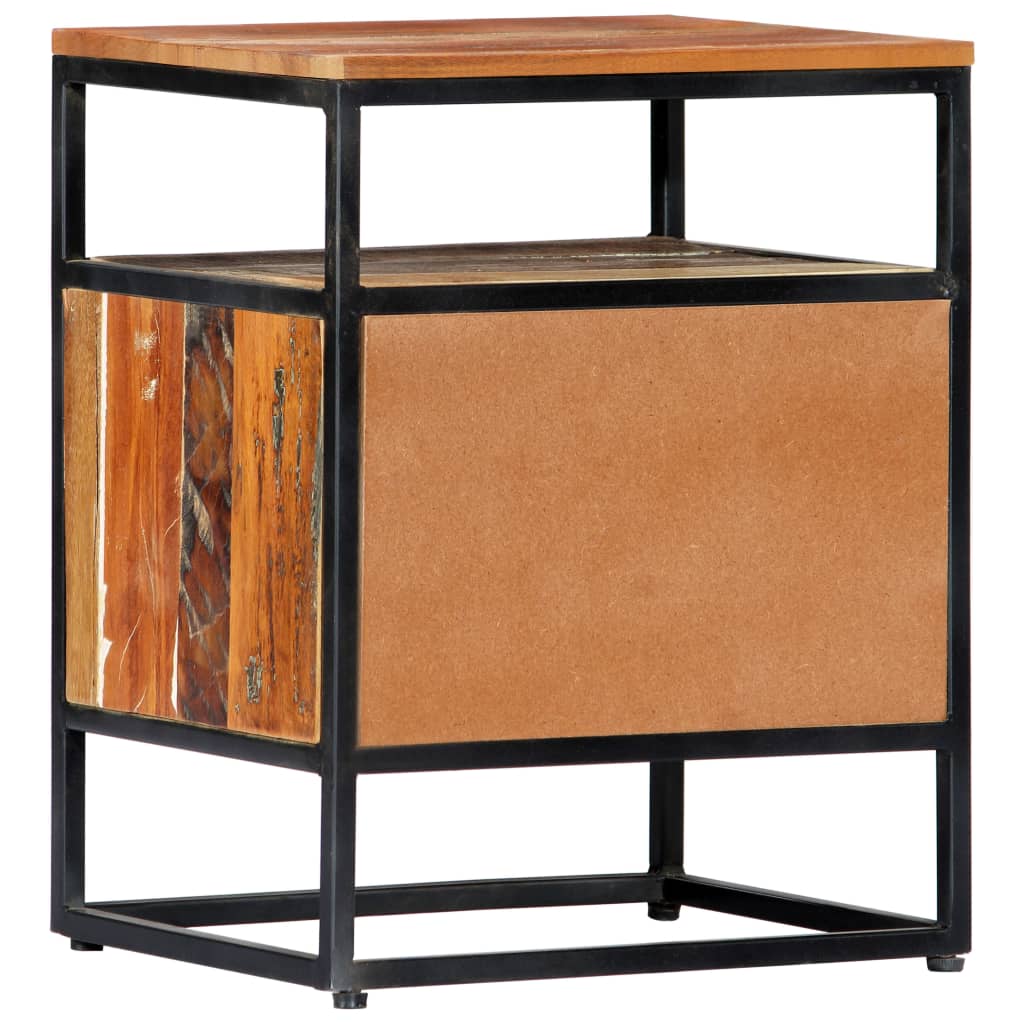 Nachtkastje 40x30x50 cm massief gerecycled hout en staal is nu te koop bij PeponiXL, paradijselijk wonen!