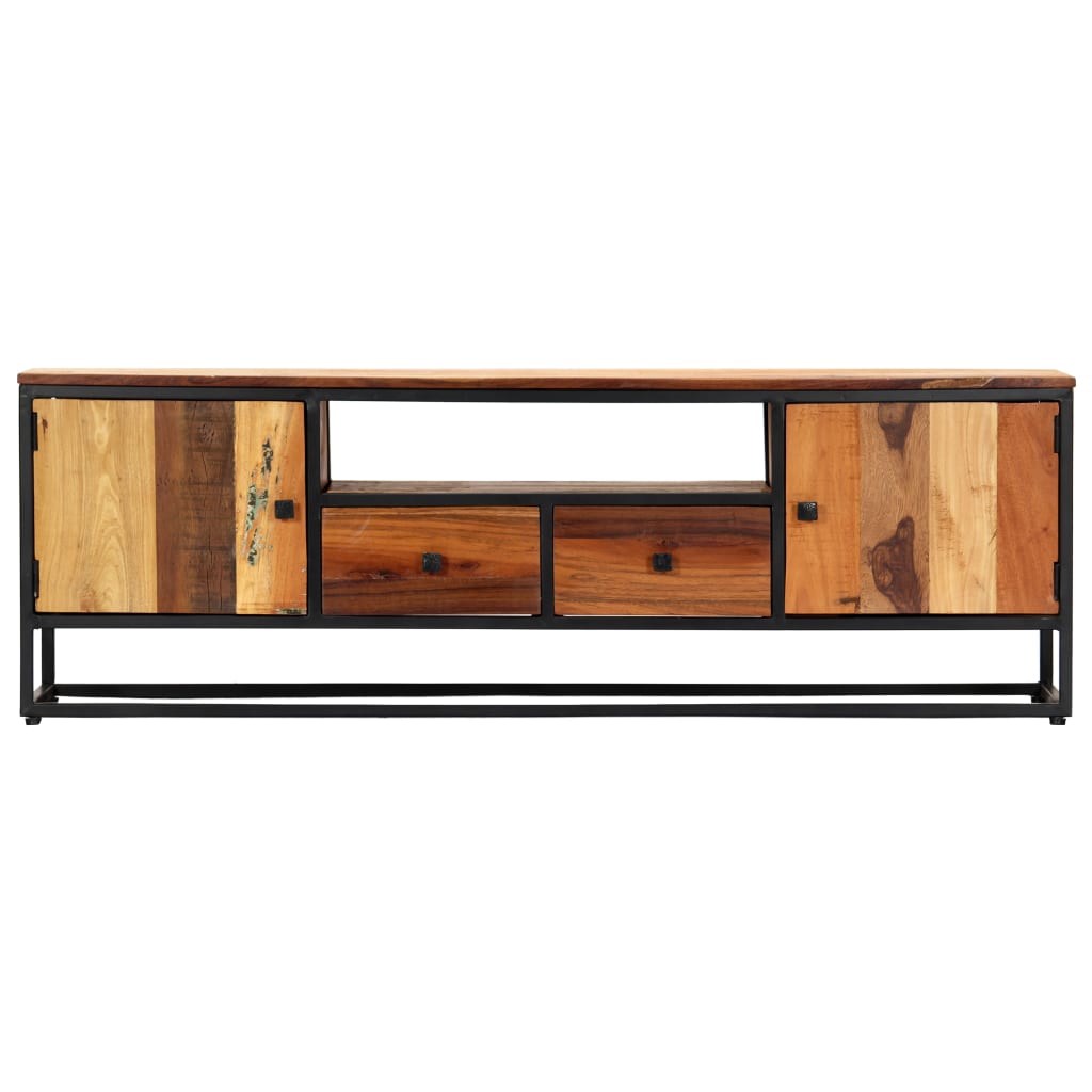 Tv-meubel 120x30x40 cm massief gerecycled hout en staal is nu te koop bij PeponiXL, paradijselijk wonen!