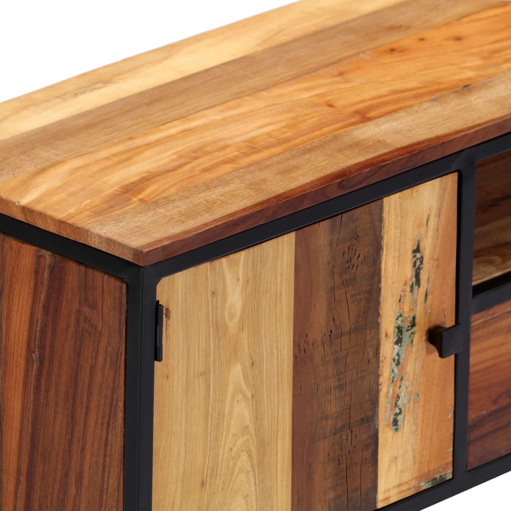 Tv-meubel 120x30x40 cm massief gerecycled hout en staal is nu te koop bij PeponiXL, paradijselijk wonen!
