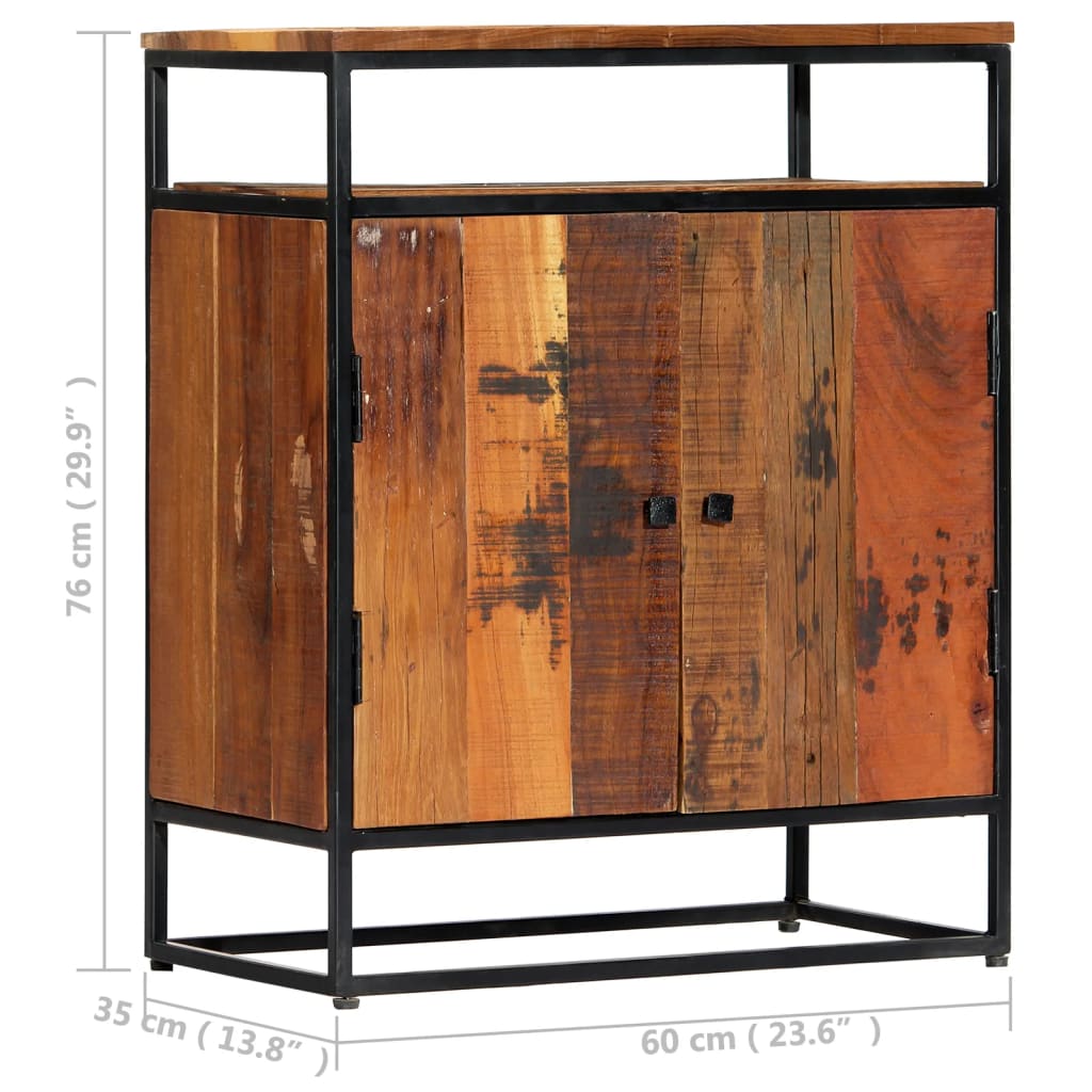 Bijzetkast 60x35x76 cm massief gerecycled hout en staal is nu te koop bij PeponiXL, paradijselijk wonen!