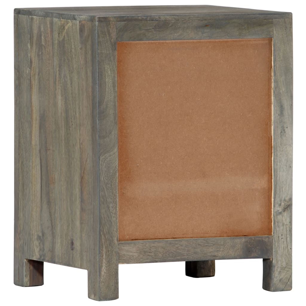 Nachtkastje 40x30x50 cm massief mangohout grijs is nu te koop bij PeponiXL, paradijselijk wonen!