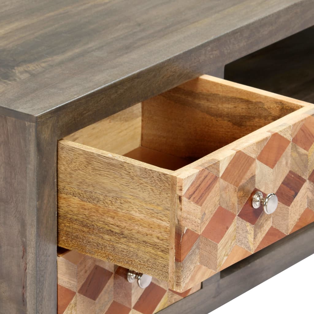 Tv-meubel 120x30x40 cm massief mangohout grijs is nu te koop bij PeponiXL, paradijselijk wonen!
