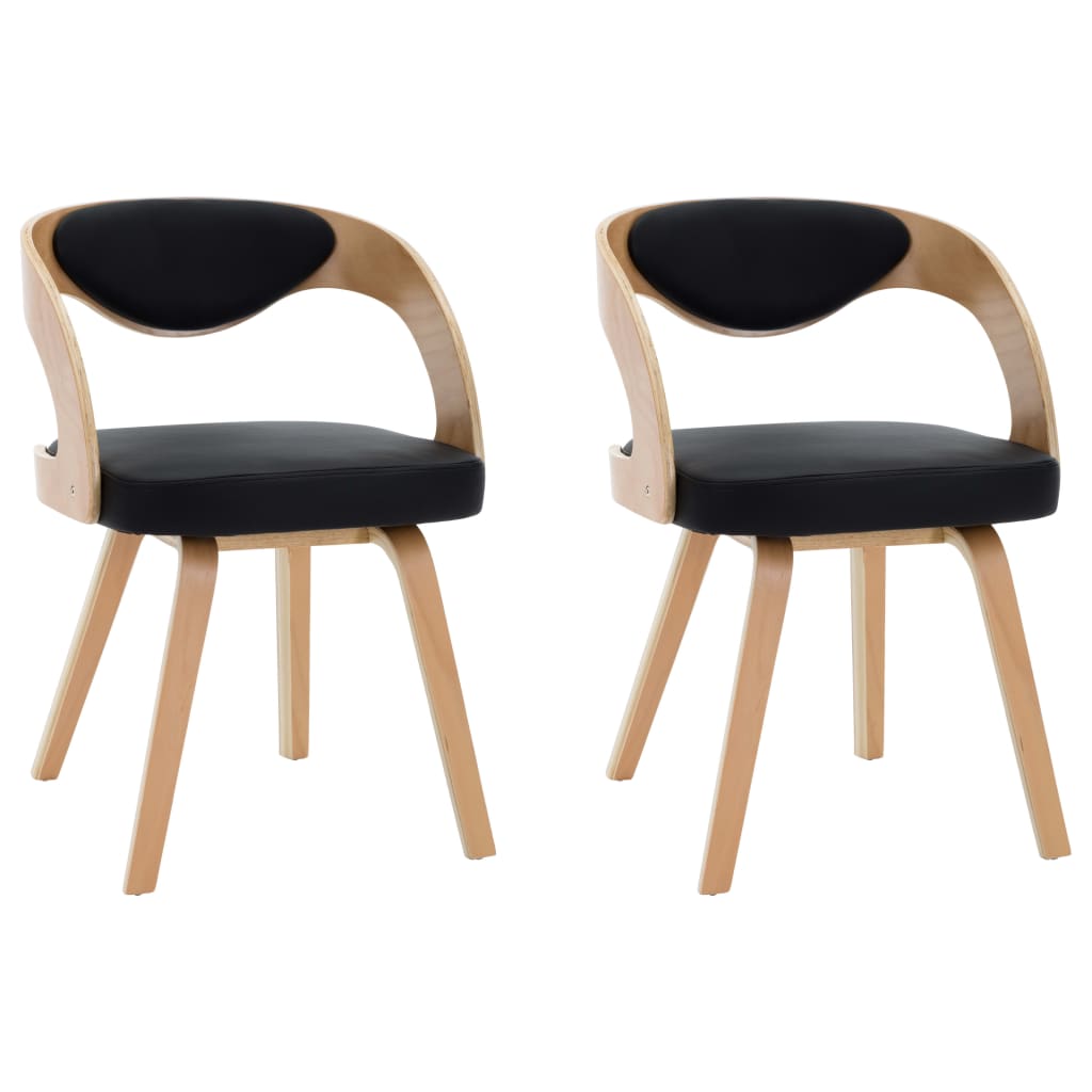 Eetkamerstoelen 2 st gebogen hout en kunstleer is nu te koop bij PeponiXL, paradijselijk wonen!