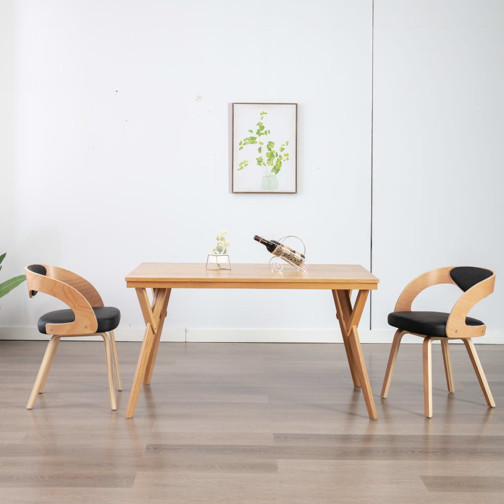 Eetkamerstoelen 2 st gebogen hout en kunstleer is nu te koop bij PeponiXL, paradijselijk wonen!