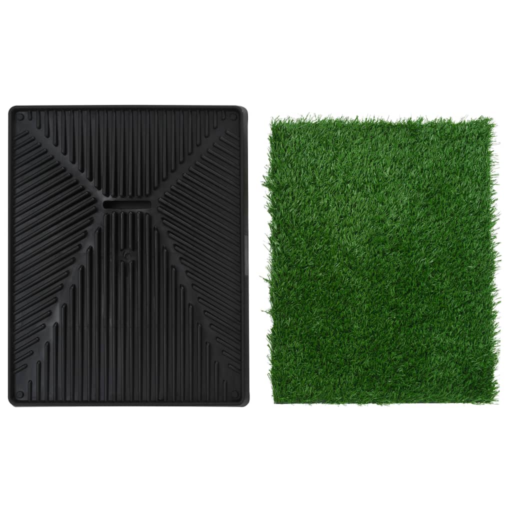 Huisdierentoiletten 2 st met bak en kunstgras 63x50x7 cm groen is nu te koop bij PeponiXL, paradijselijk wonen!