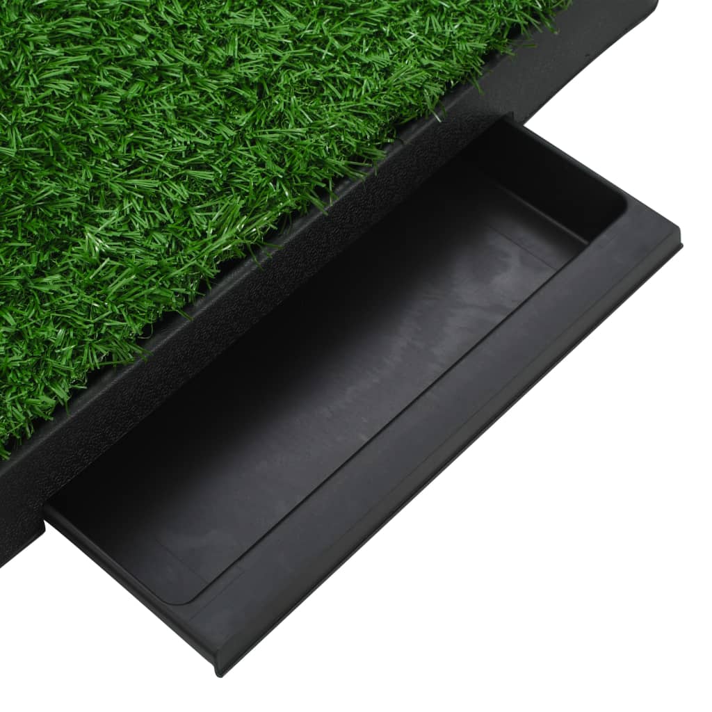 Huisdierentoiletten 2 st met bak en kunstgras 63x50x7 cm groen is nu te koop bij PeponiXL, paradijselijk wonen!