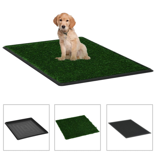 Huisdierentoilet met bak en kunstgras 64x51x3 cm groen is nu te koop bij PeponiXL, paradijselijk wonen!