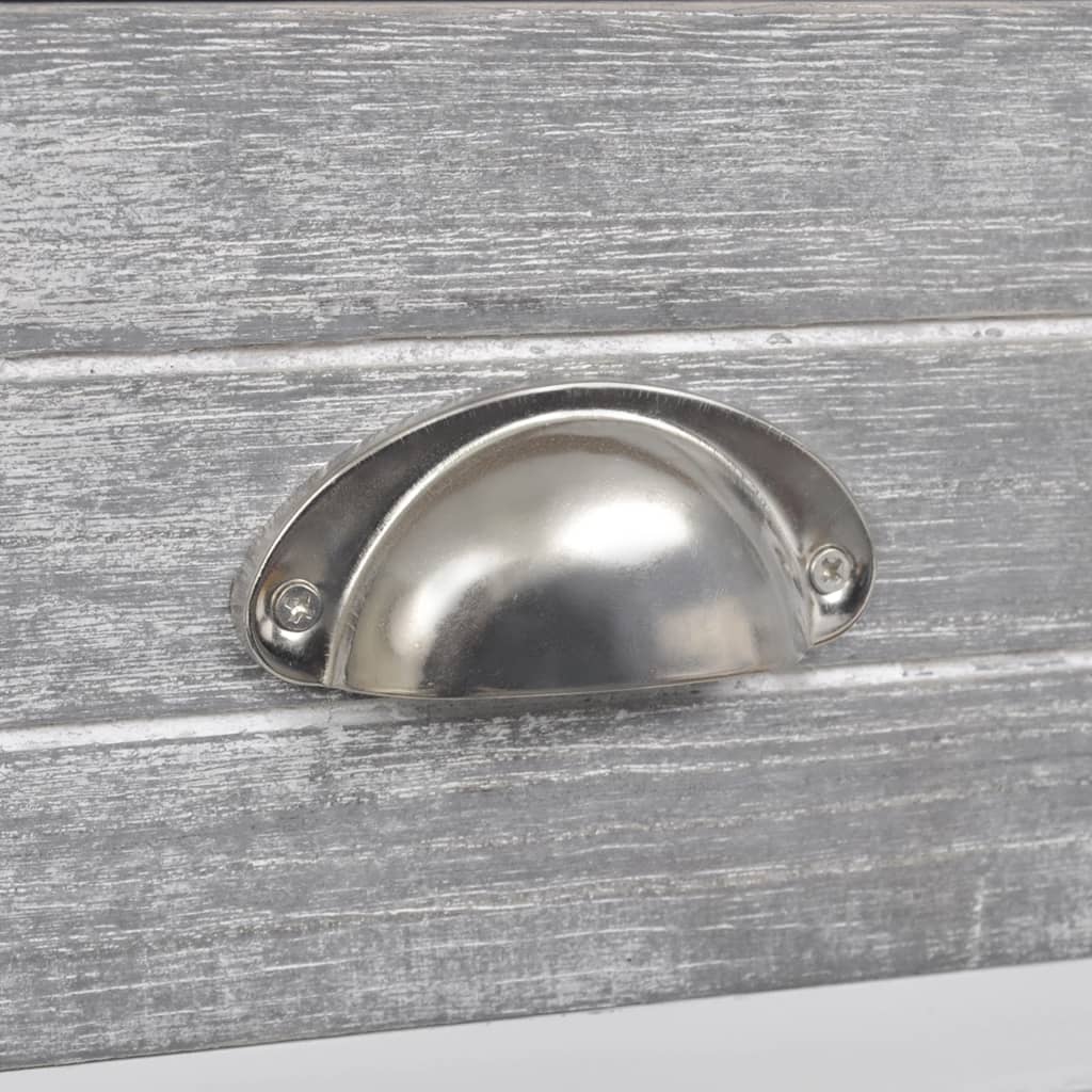 Nachtkastje 38x28x45 cm paulowniahout grijs en wit is nu te koop bij PeponiXL, paradijselijk wonen!