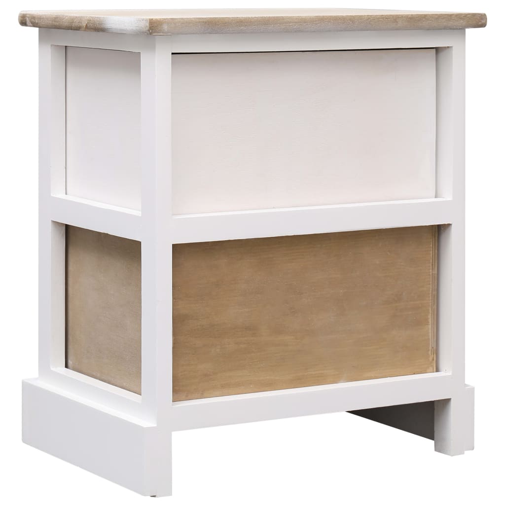 Nachtkastjes 2 st 38x28x45 cm paulowniahout wit en naturel is nu te koop bij PeponiXL, paradijselijk wonen!