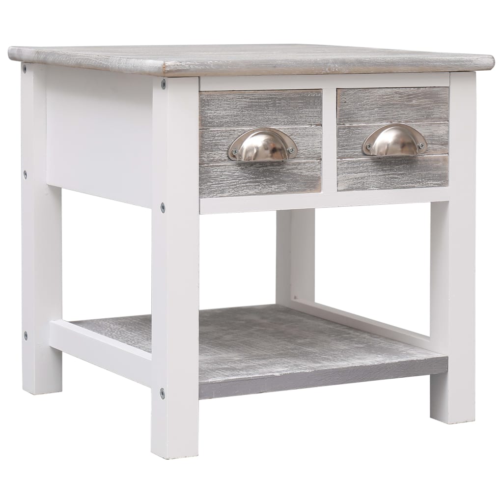 Bijzettafel 40x40x40 cm paulowniahout grijs is nu te koop bij PeponiXL, paradijselijk wonen!