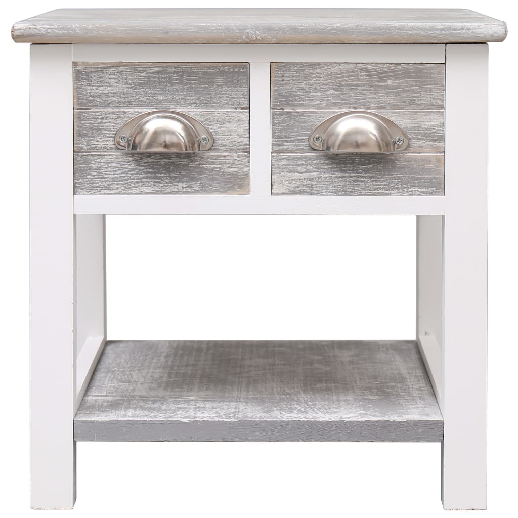 Bijzettafel 40x40x40 cm paulowniahout grijs is nu te koop bij PeponiXL, paradijselijk wonen!