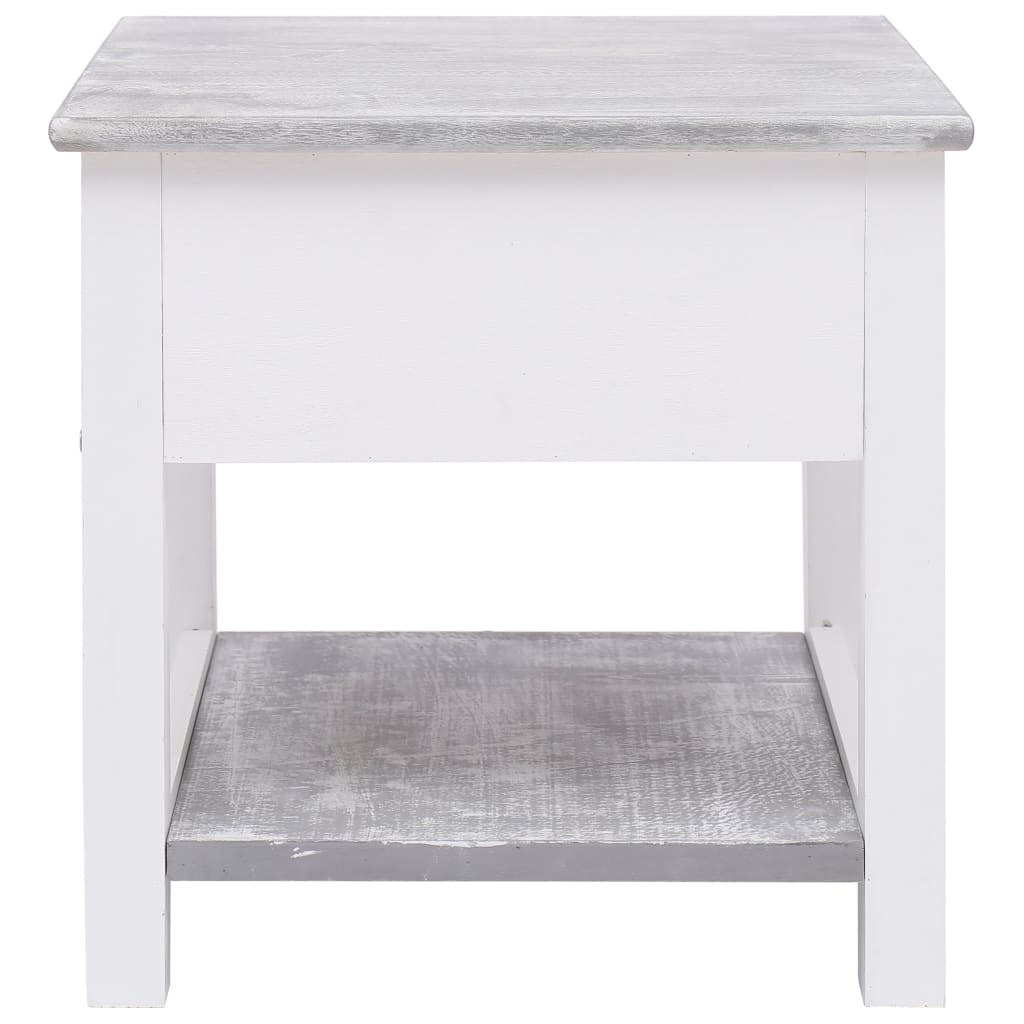 Bijzettafel 40x40x40 cm paulowniahout grijs is nu te koop bij PeponiXL, paradijselijk wonen!