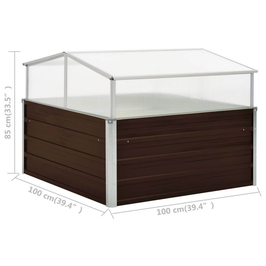 Tuinkas 100x100x85 cm gegalvaniseerd staal bruin is nu te koop bij PeponiXL, paradijselijk wonen!