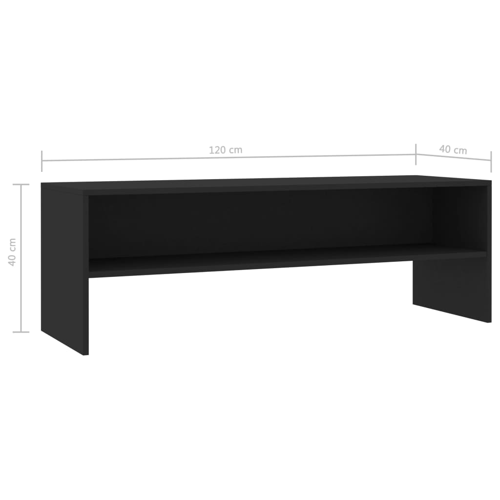 Tv-meubel 120x40x40 cm bewerkt hout zwart is nu te koop bij PeponiXL, paradijselijk wonen!