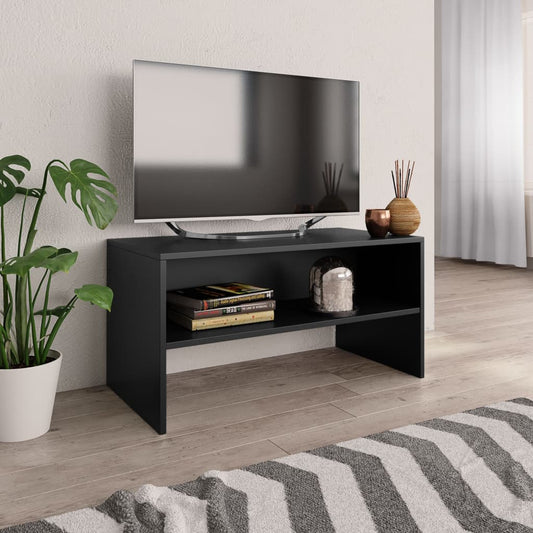Tv-meubel 80x40x40 cm bewerkt hout zwart is nu te koop bij PeponiXL, paradijselijk wonen!