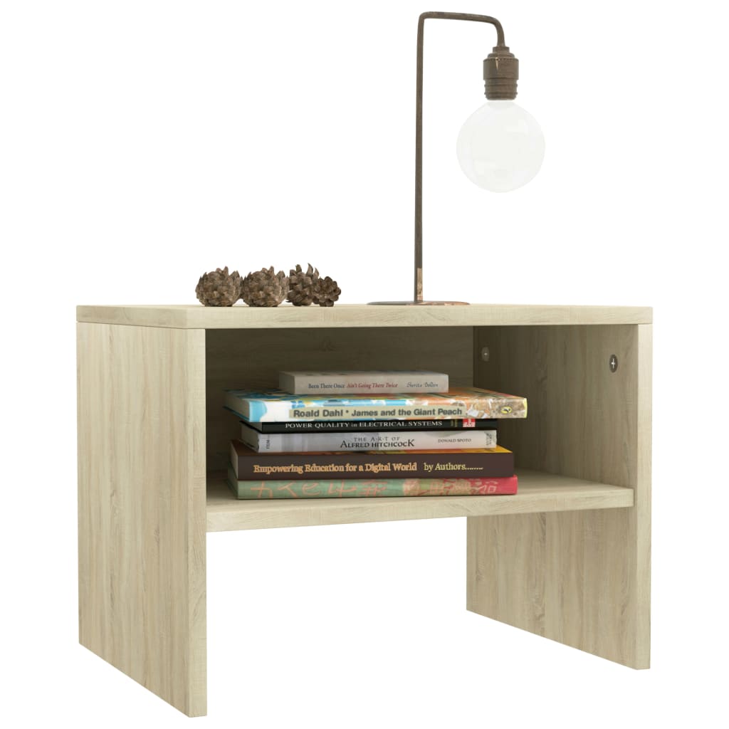 Nachtkastjes 2 st 40x30x30 cm bewerkt hout sonoma eikenkleurig is nu te koop bij PeponiXL, paradijselijk wonen!