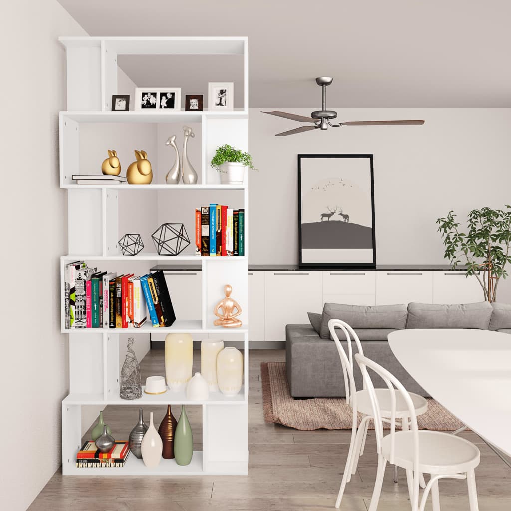 Boekenkast / kamerscherm 80x24x192 cm bewerkt hout wit is nu te koop bij PeponiXL, paradijselijk wonen!
