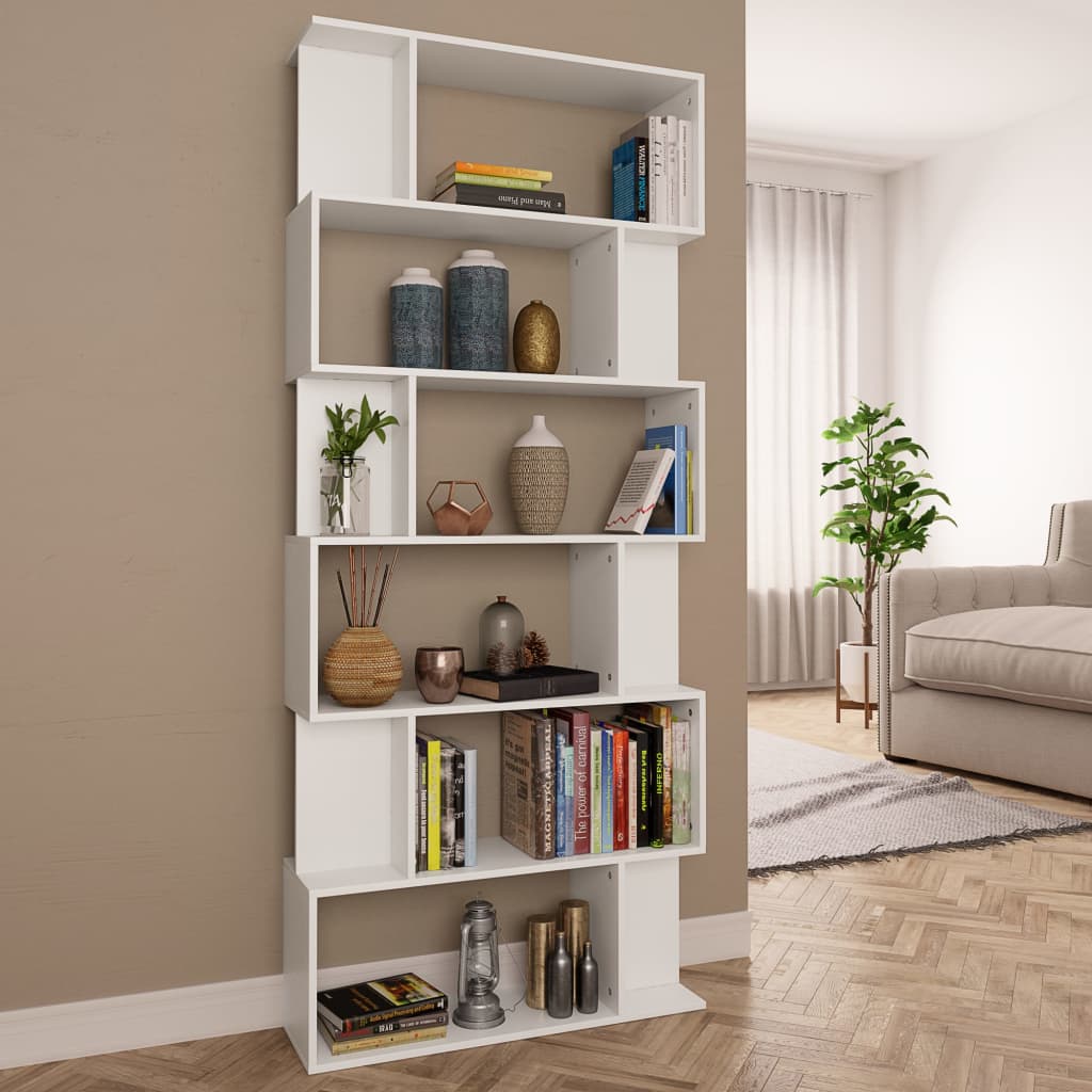 Boekenkast / kamerscherm 80x24x192 cm bewerkt hout wit is nu te koop bij PeponiXL, paradijselijk wonen!