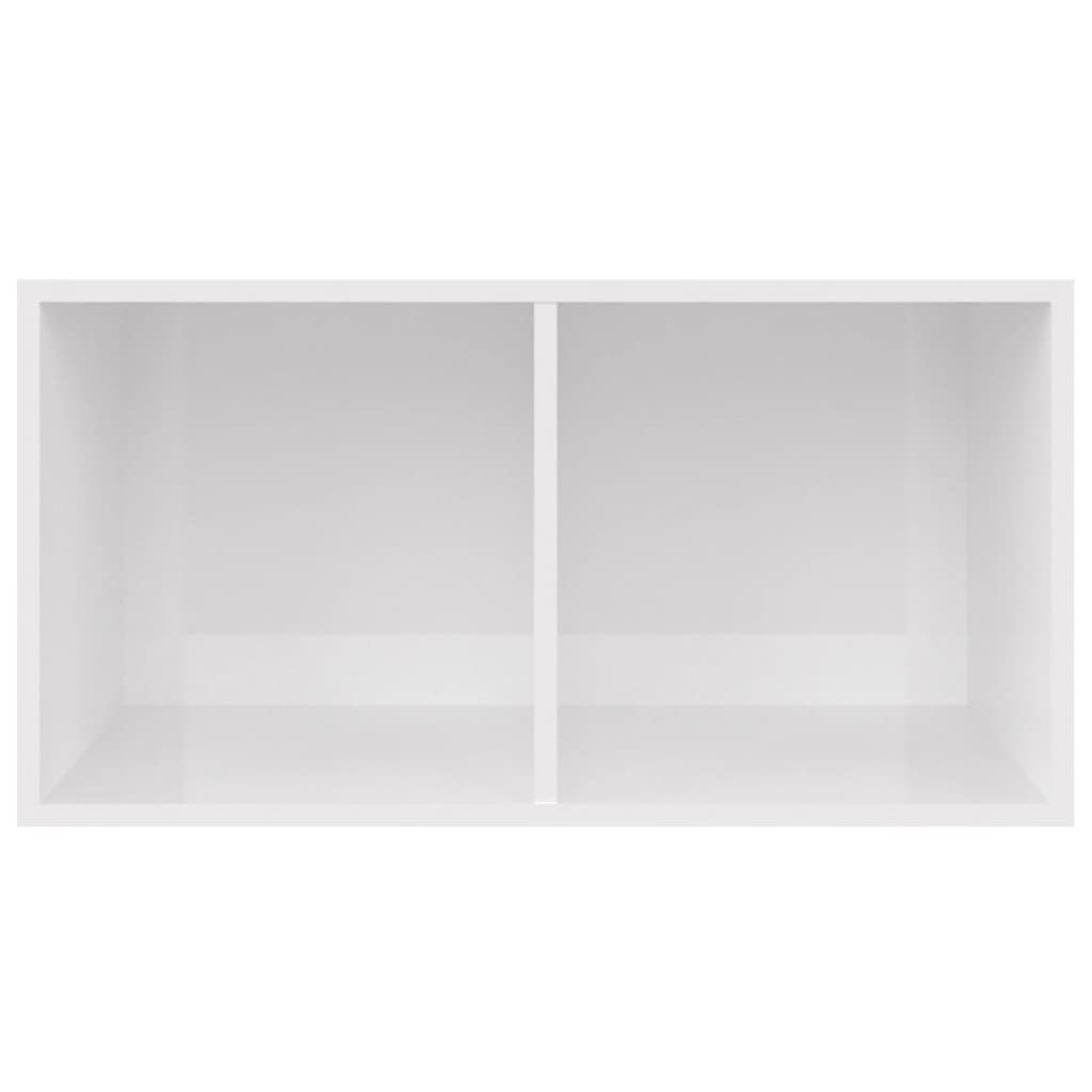 Opbergbox voor LP's 71x34x36 cm bewerkt hout hoogglans wit is nu te koop bij PeponiXL, paradijselijk wonen!