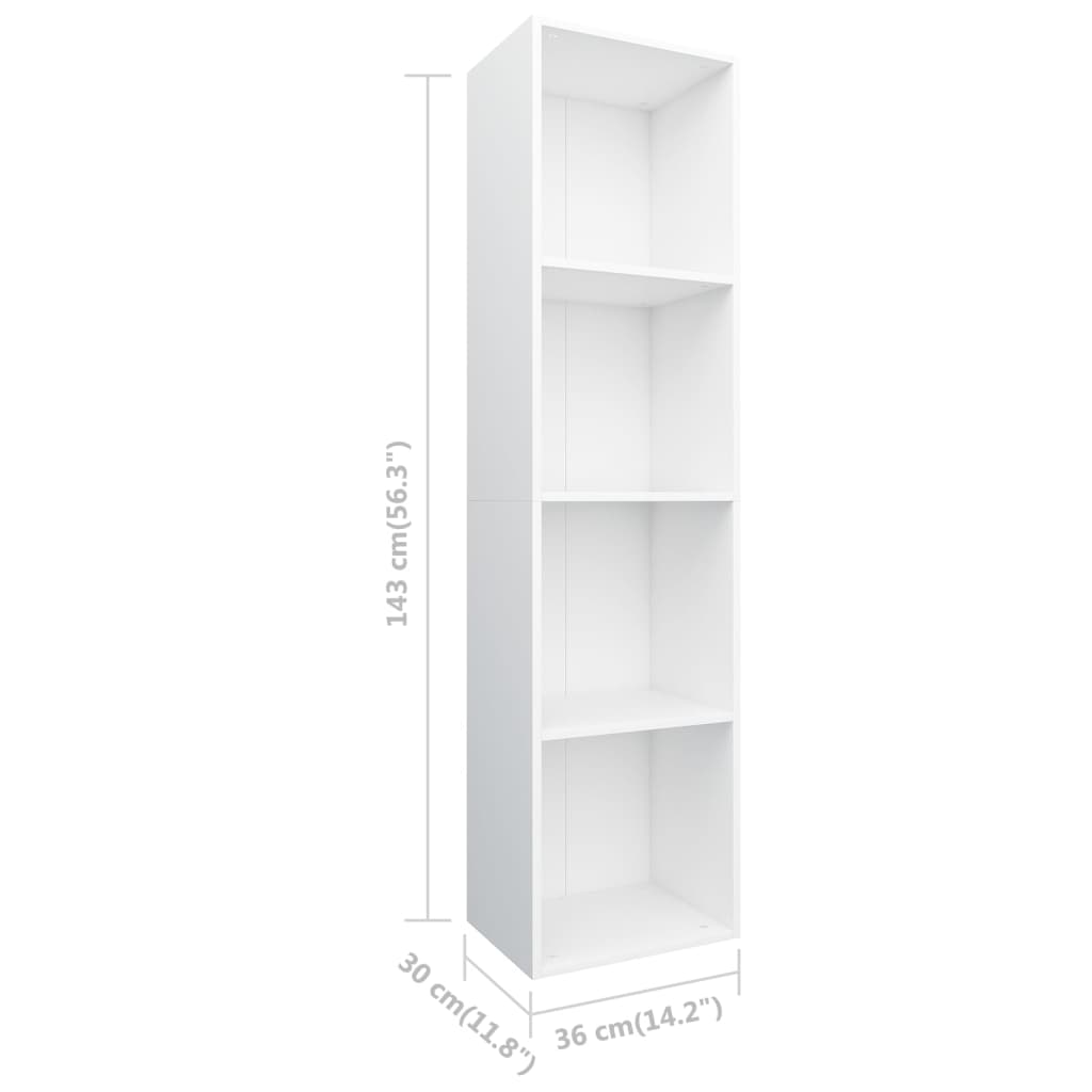 Boekenkast/tv-meubel 36x30x143 cm bewerkt hout wit is nu te koop bij PeponiXL, paradijselijk wonen!