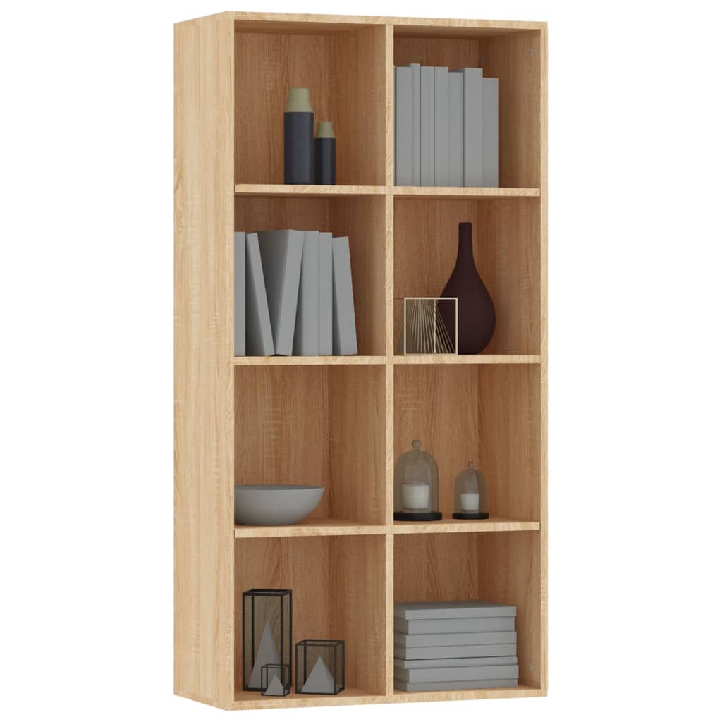 Boekenkast/dressoir 66x30x130 cm bewerkt hout sonoma eikenkleur is nu te koop bij PeponiXL, paradijselijk wonen!