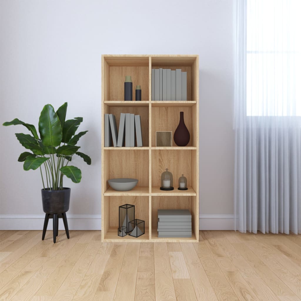 Boekenkast/dressoir 66x30x130 cm bewerkt hout sonoma eikenkleur is nu te koop bij PeponiXL, paradijselijk wonen!