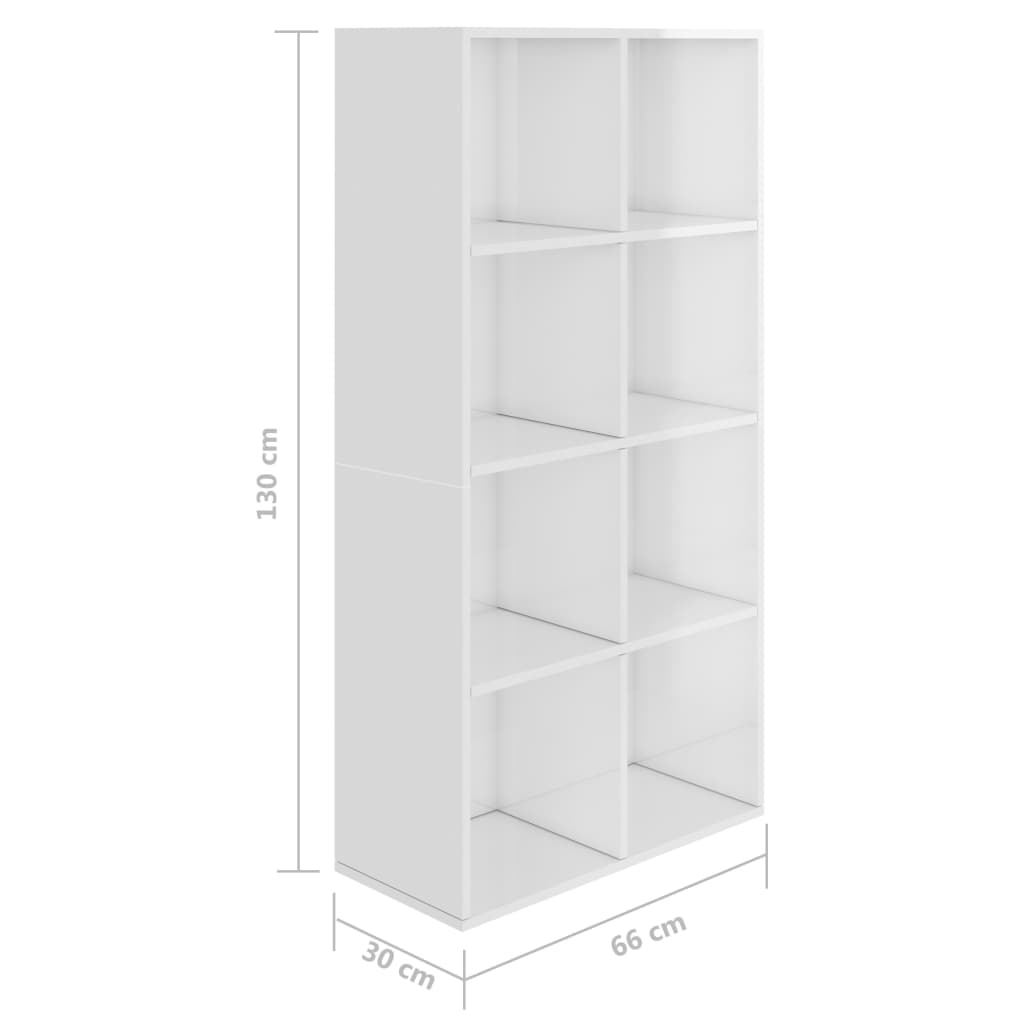 Boekenkast/dressoir 66x30x130 cm bewerkt hout hoogglans wit is nu te koop bij PeponiXL, paradijselijk wonen!